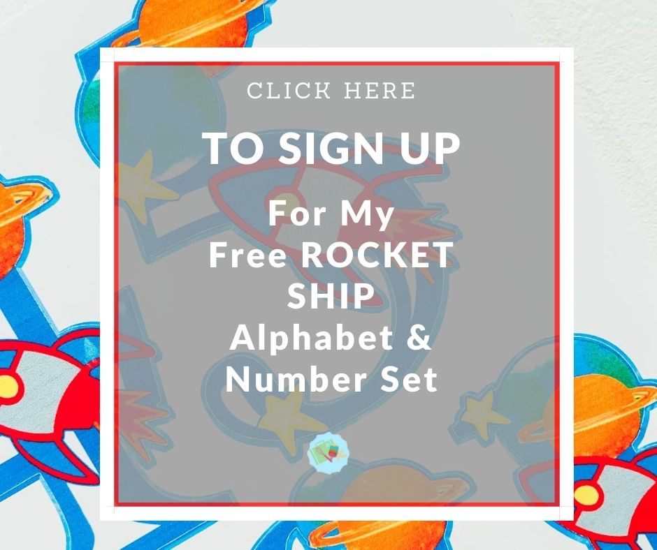 Free Printable SPACE ROCKET Alphabet and Numbers to colour in for home learning and coloring fun