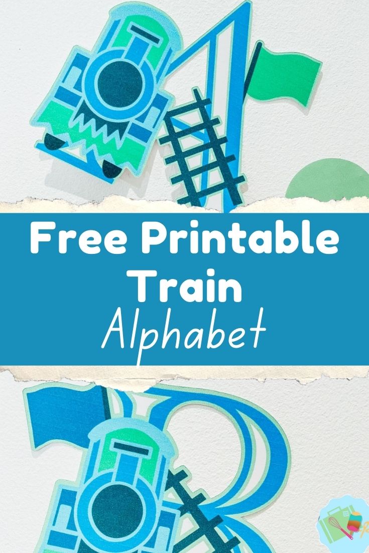 Free Printable Train Alphabet and numbers for making cards, train banners and cake toppers