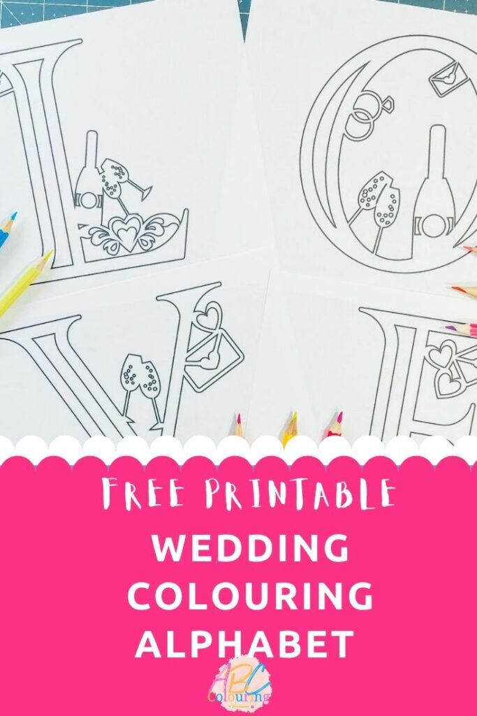 Free Wedding ABC Colouring Alphabet and numbers