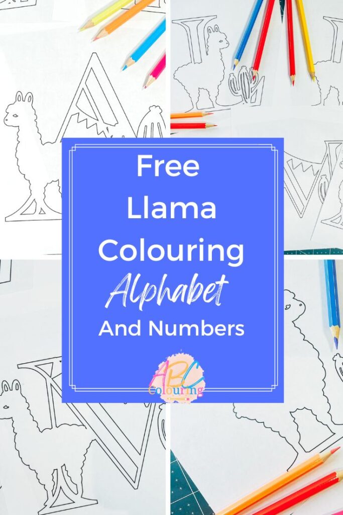 Free Printable ABC Colouring Llama Alphabet and numbers