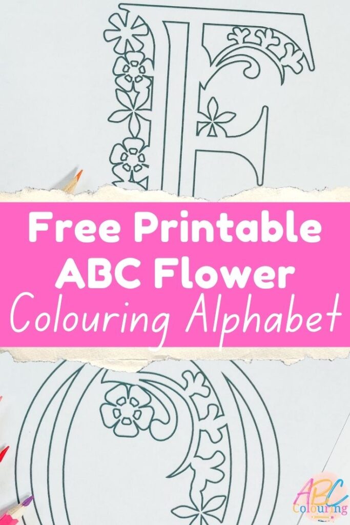 Free Printable ABC Flower Alphabet and numbers for colouring and maths games