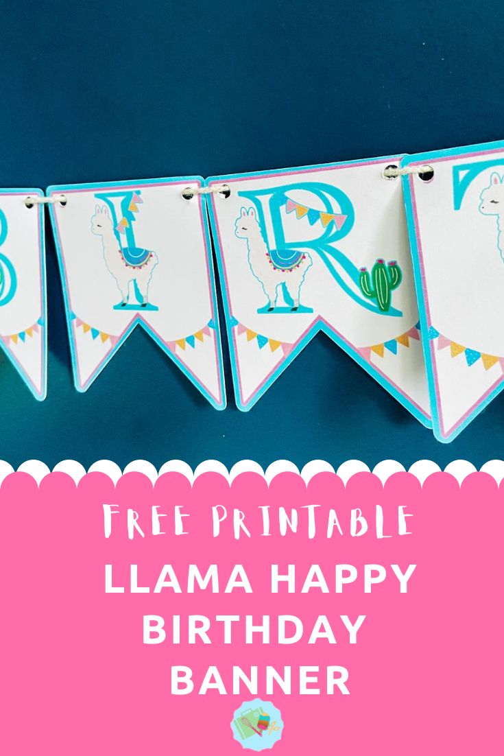 Free Printable Llama Happy Birthday Banner