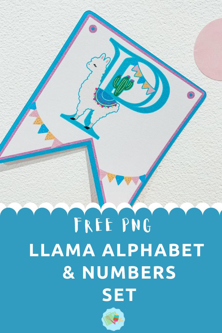Free Printable , PNG Llama alphabet letters and number set for Cricut and Glowforge