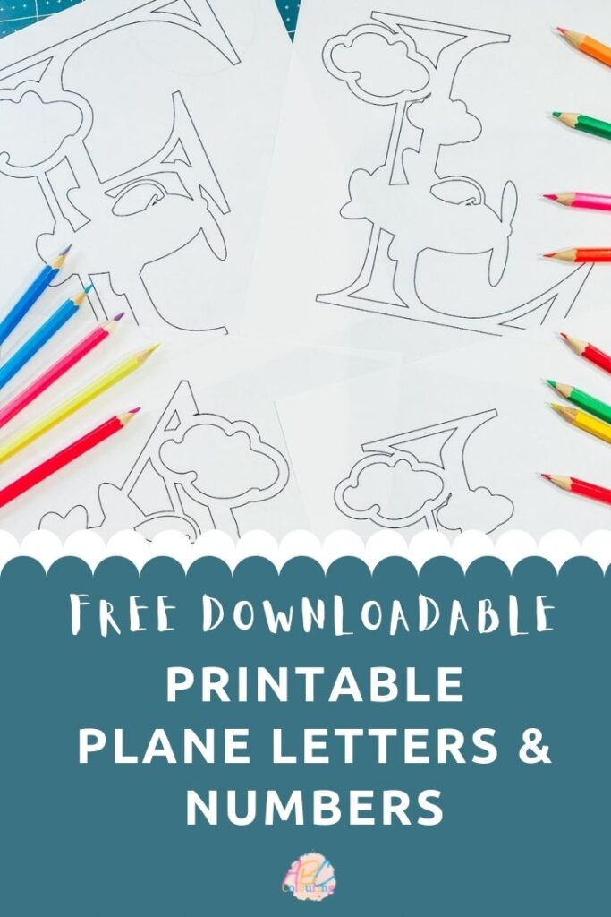 Free Printable Plane Alphabet Colouring letters and numbers