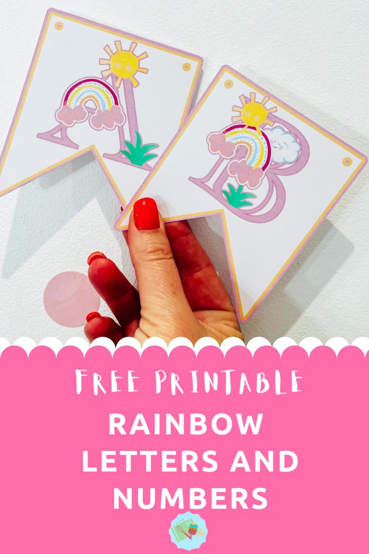 Free Printable Rainbow Letters and Numbers PNG files for Cricut and Silhouette
