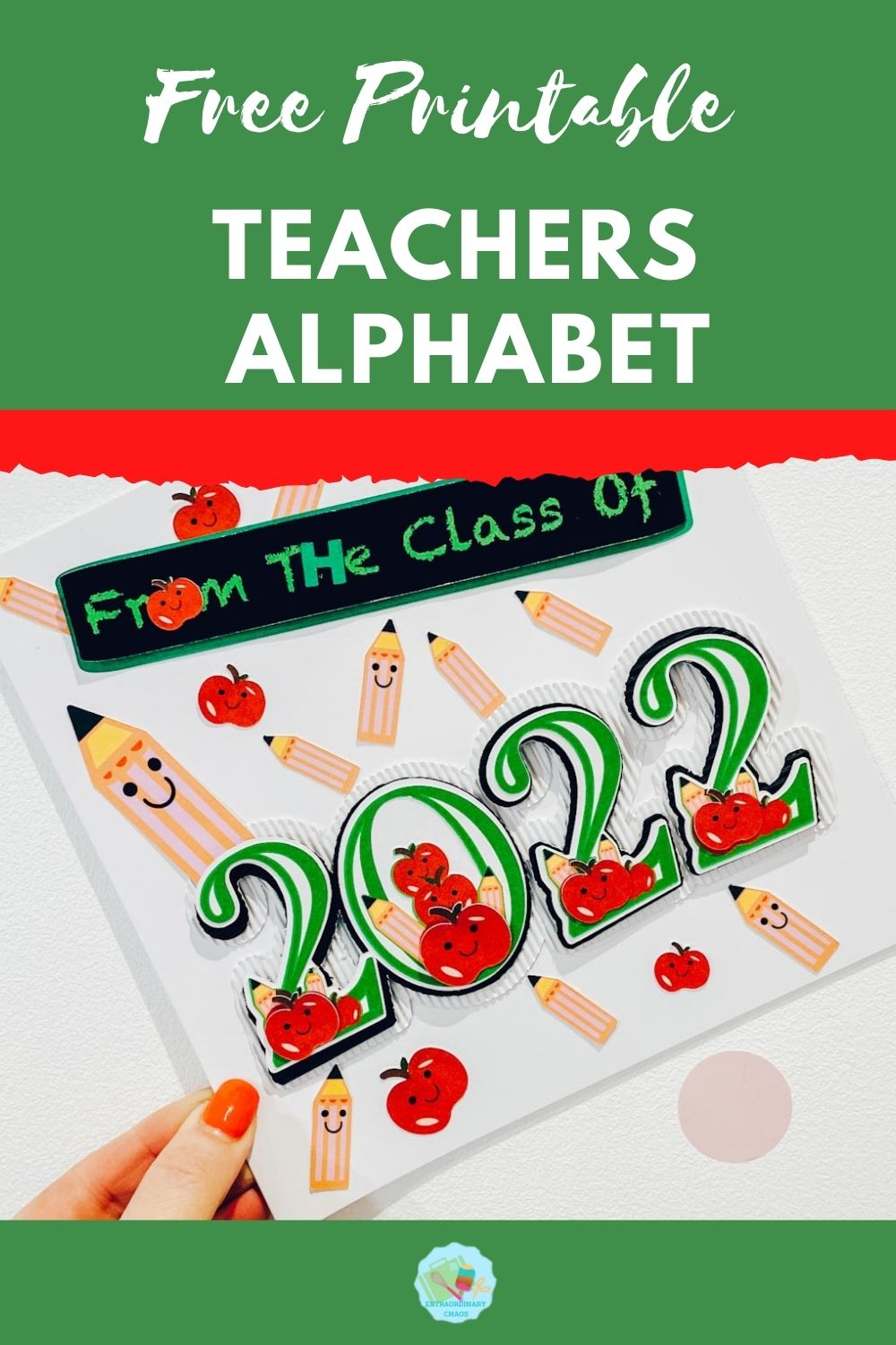 Free Printable Teachers PNG Alphabet for cards, gifts and sublimation
