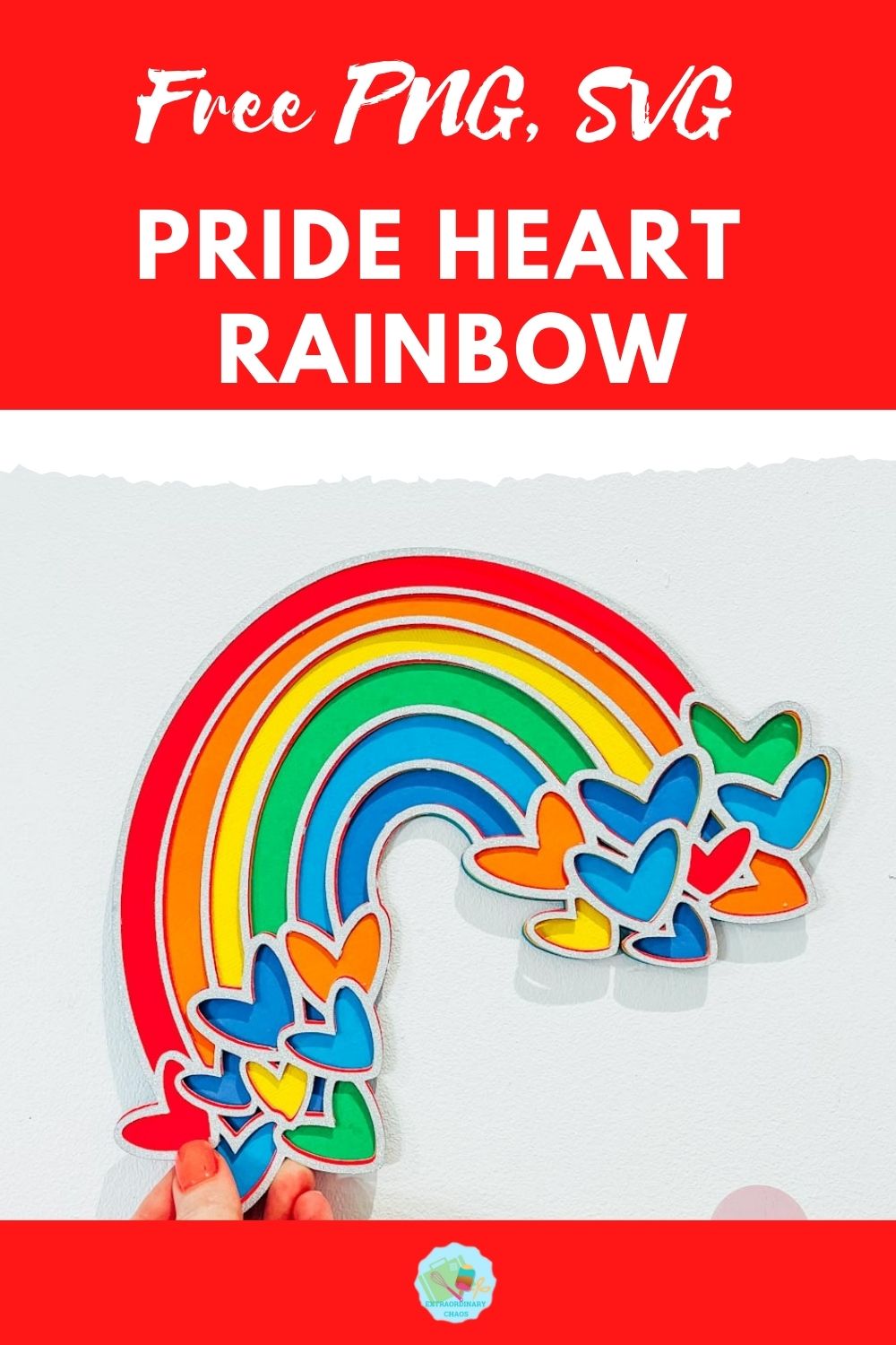 Free SVG, PNG Pride Heart Rainbow for Cricut and Glowforge