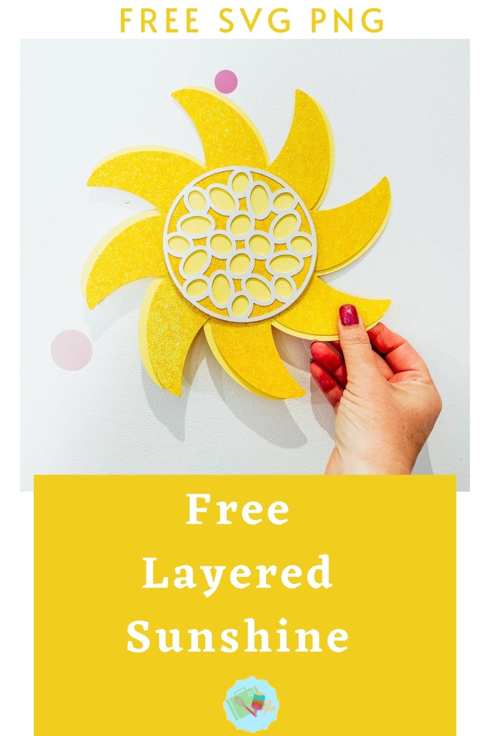Free SVG Layered Sunshine for Cricut and Silhouette for crafting and scrapbooking