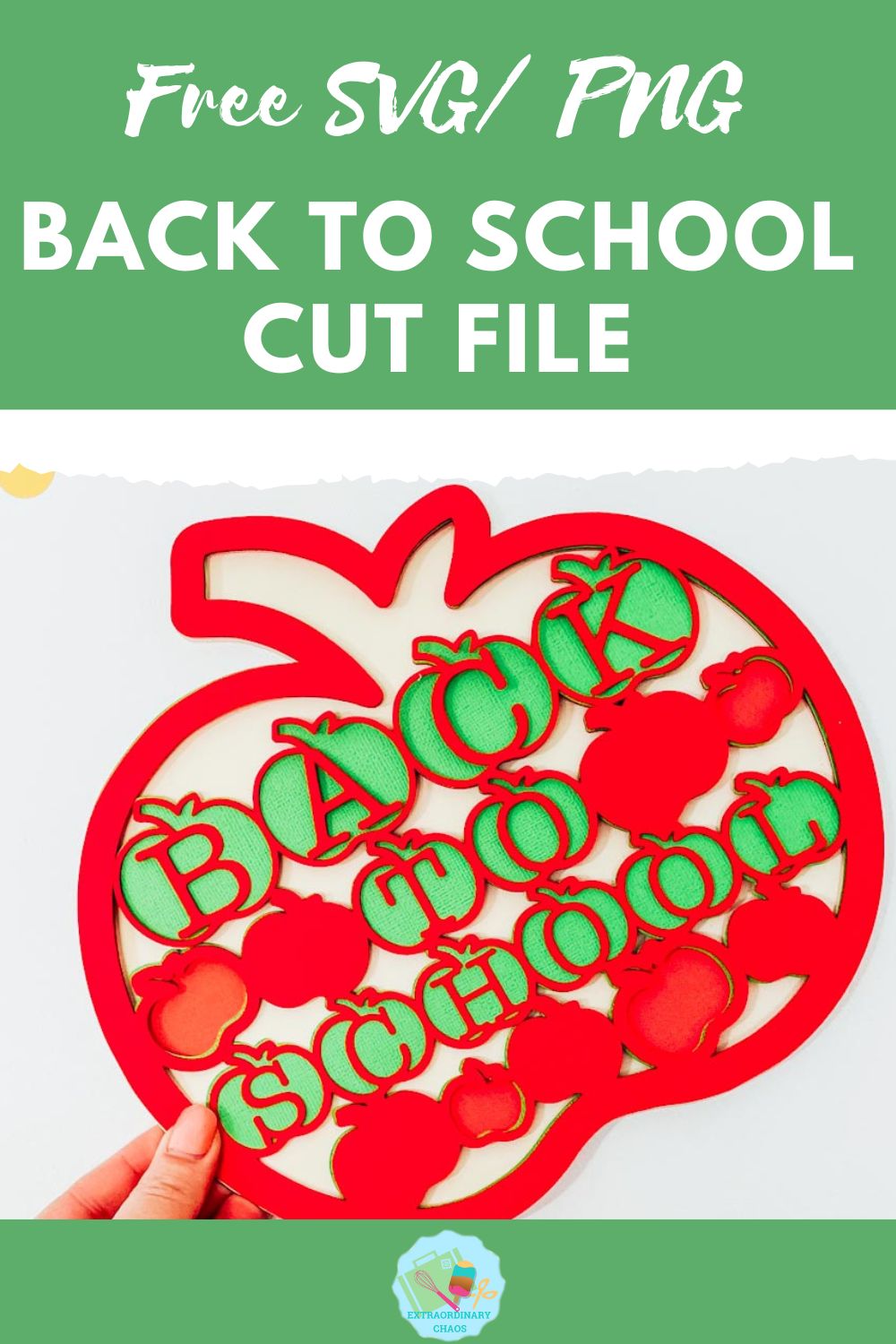 Free Back To School Cut file SVG, PNG for Cricut, Glowforge