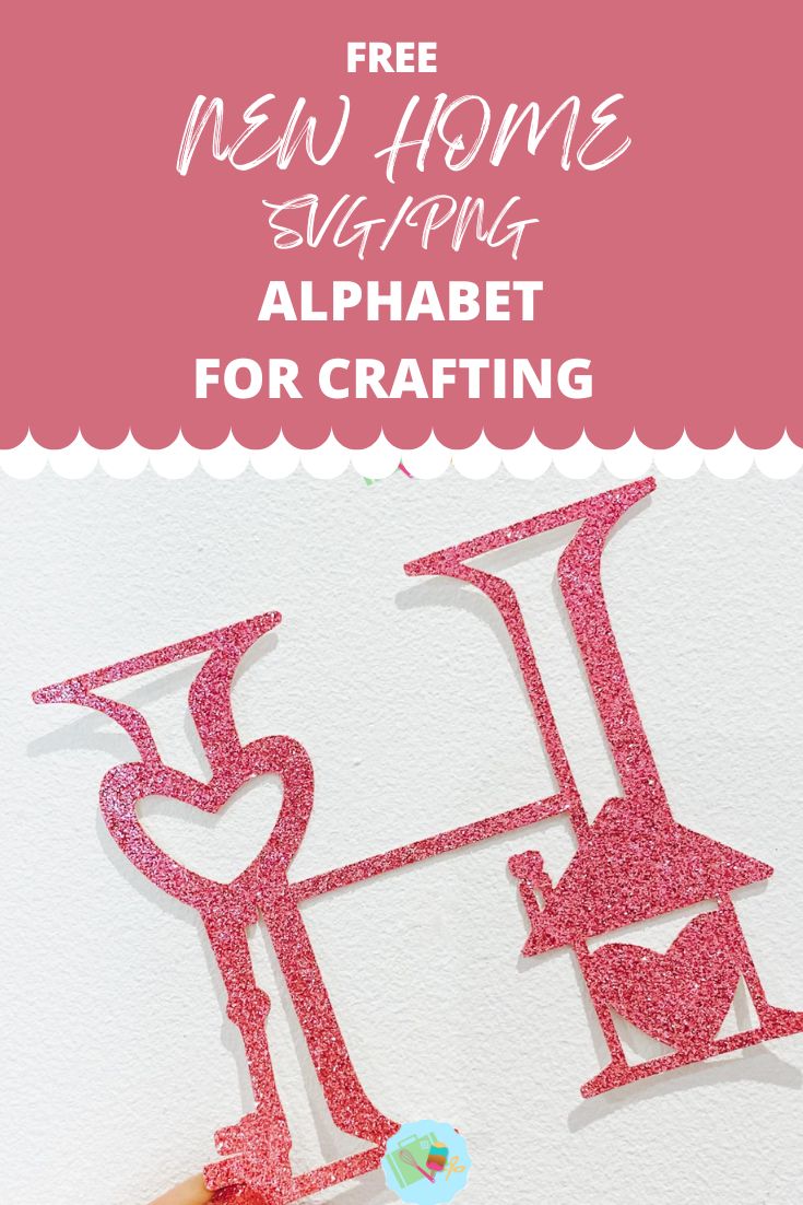 Free SVG PNG New Home Alphabet and numbers for crafting and scrapbooking