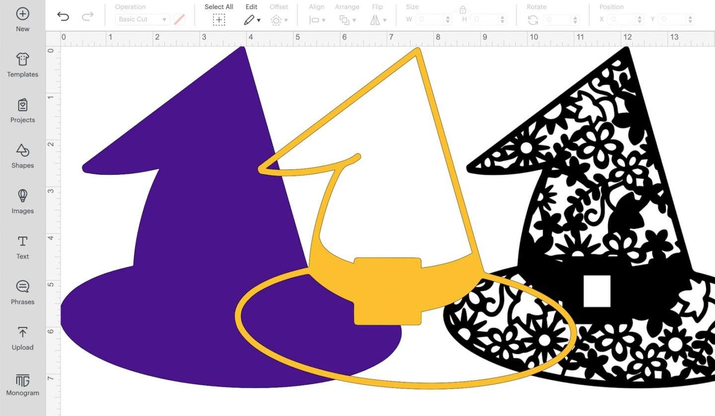Free Floral layered Witches Hat SVG For Cricut