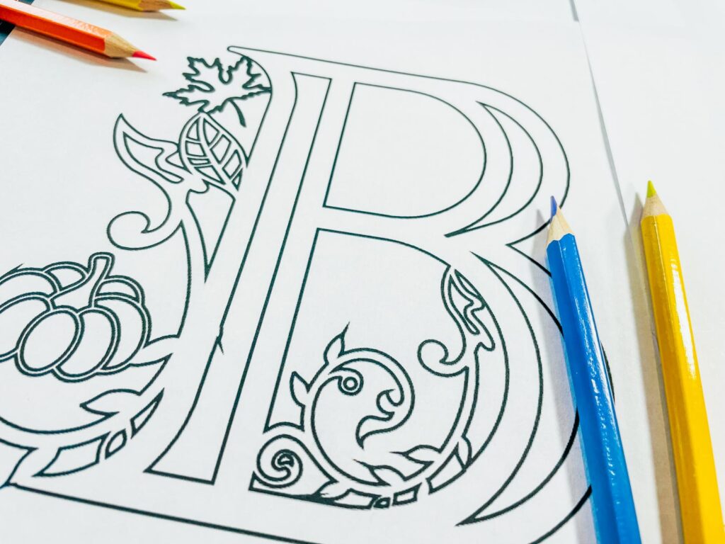 Free Downloadable Fall-Coloring Alphabet