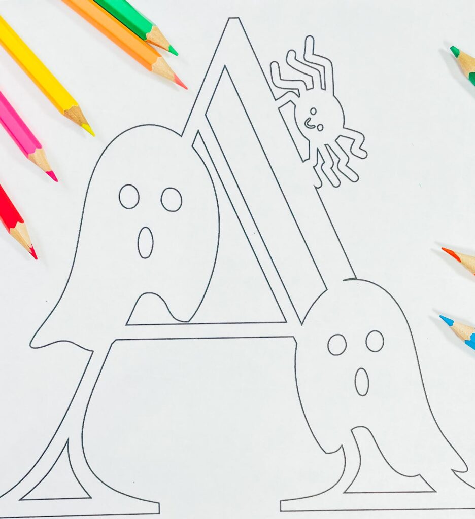 ABC Ghost Colouring Pages Alphabet Letters And Numbers-936x1024