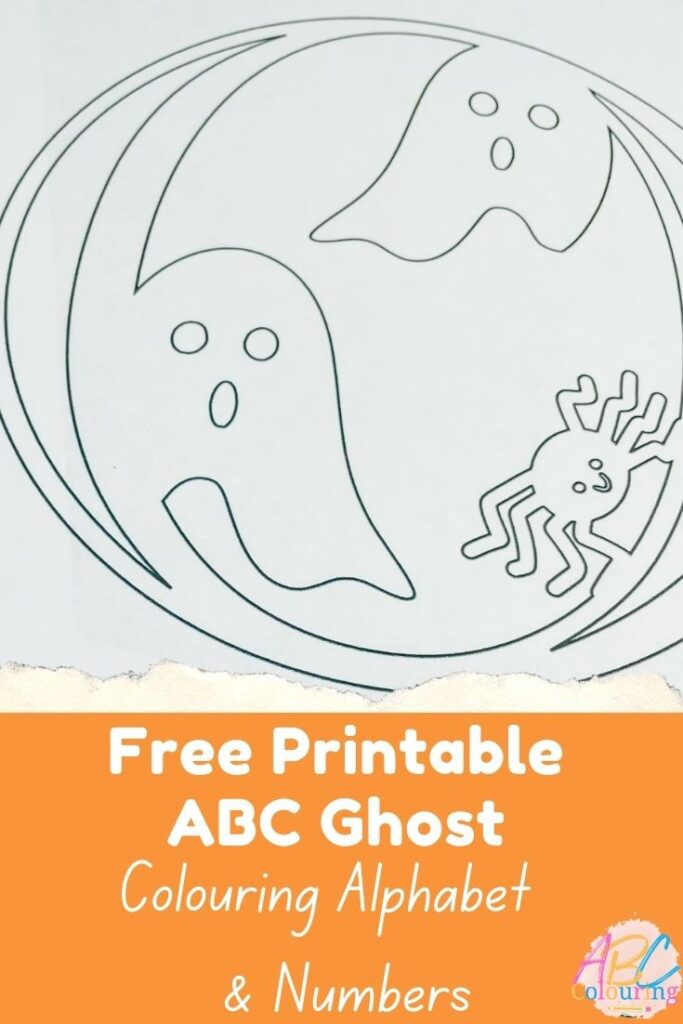Free Printable ABC Ghost and numbers for colouring and maths games