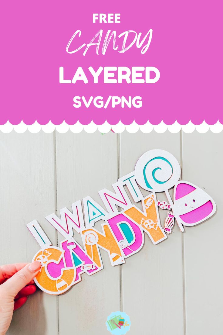 Free SVG PNG layered Candy file for crafting and scrapbooking