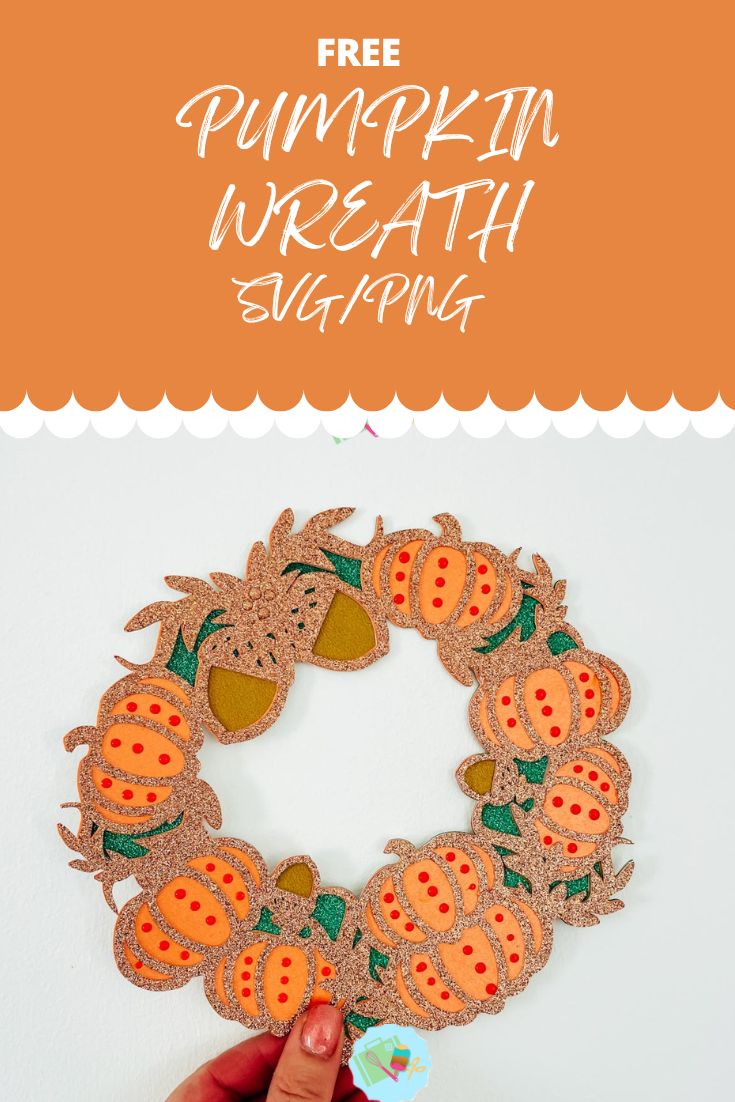 Free SVG PNG pumpkin wreath for crafting and scrapbooking