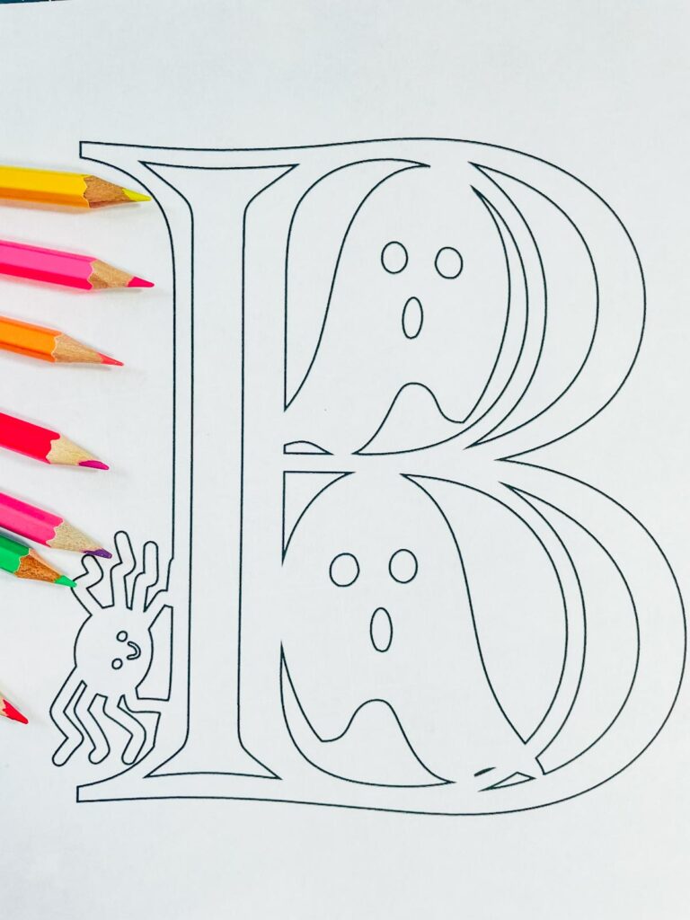 Ghost Alphabet Coloring Pages
