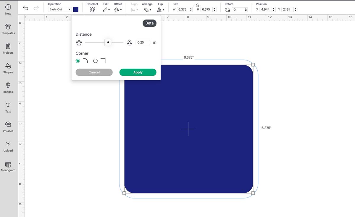 Create an Offset on your square