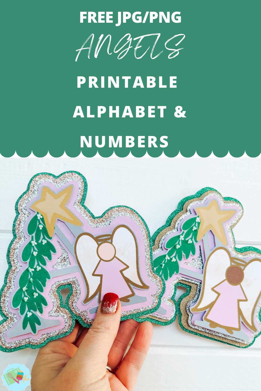 Free JPG PNG angels Printable Alphabet & Numbers