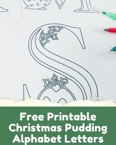 Free ABC Printable Christmas Pudding Colouring