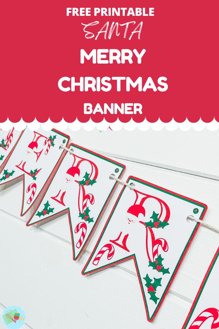 Free Printable Santa Merry Christmas Banner