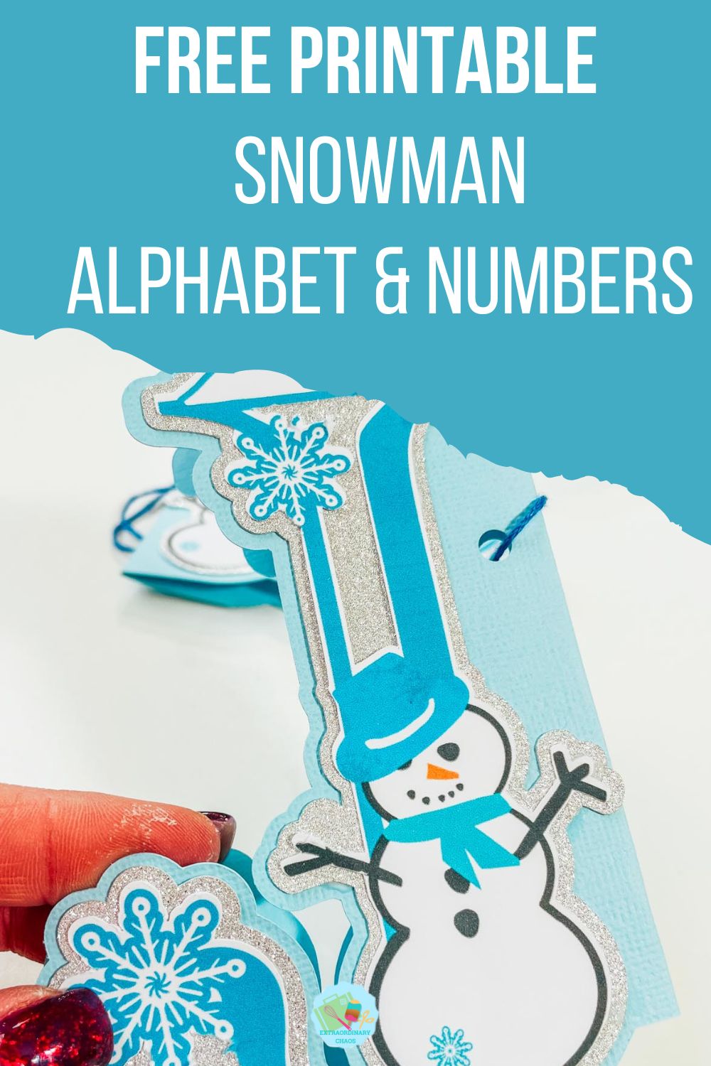 Free Printable Snowman Alphabet letter & Numbers for Cricut print and cut Christmas projects