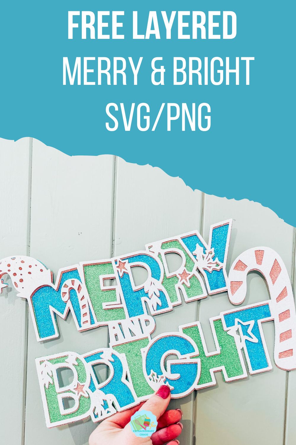 free layered Merry And Bright SVG for Christmas crafting and scrapbooking