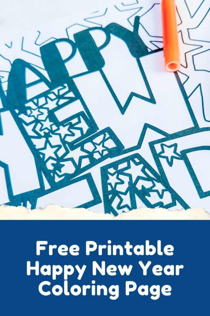 Free Printable Happy New Year Coloring Page