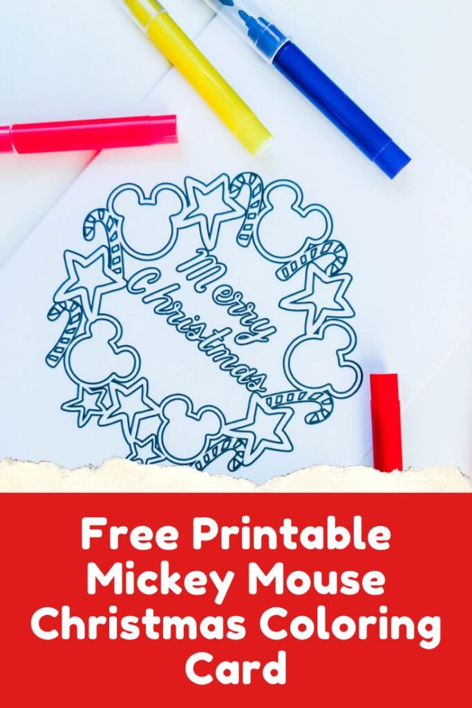 Free Printable Mickey Mouse Coloring card