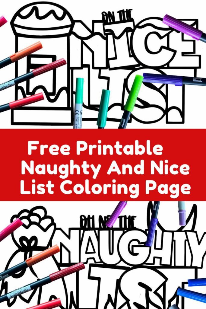 Free Printable Naughty And Nice List Coloring Page