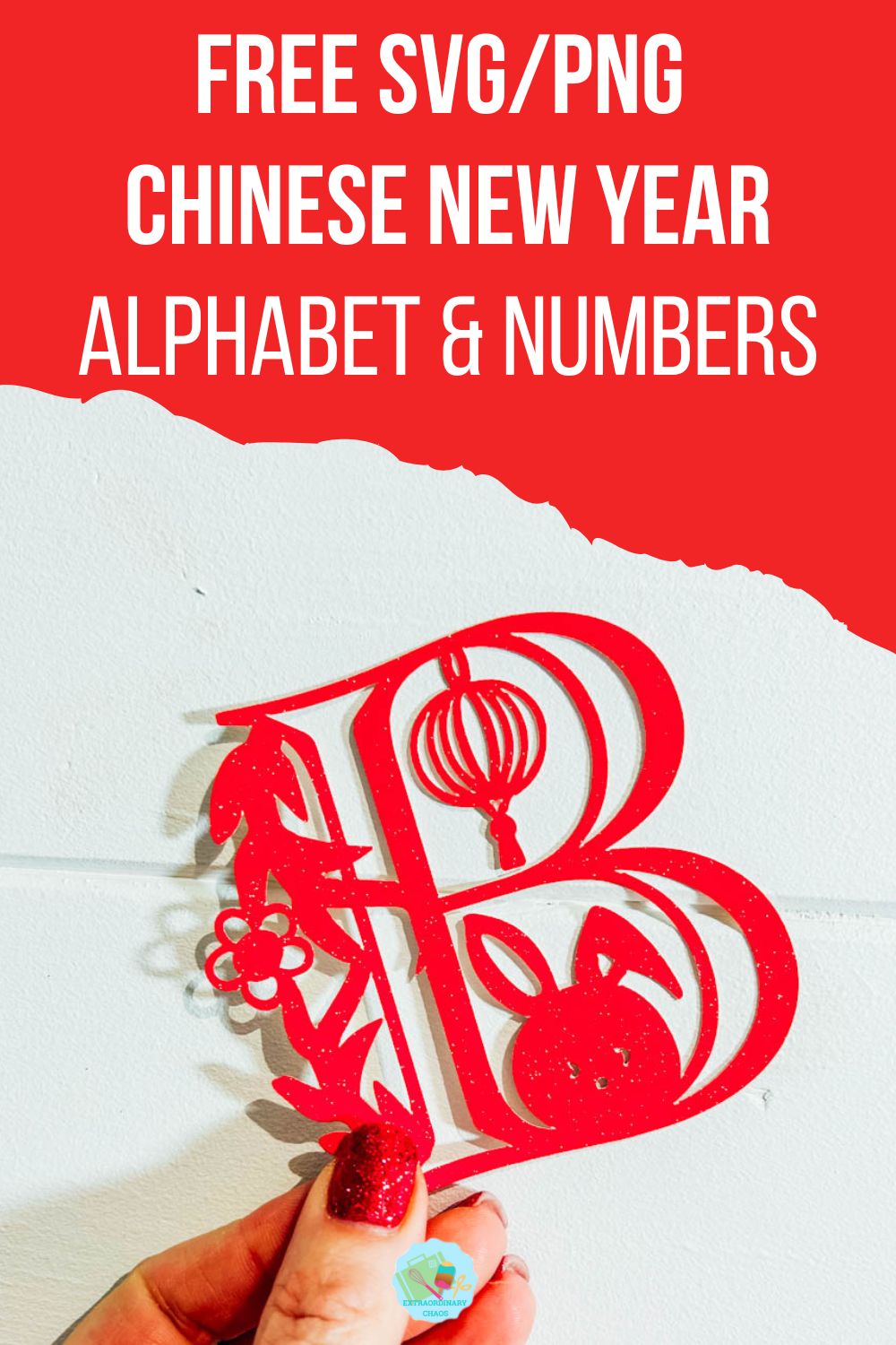 SVG PNG Chinese New Year, Year of the Rabbit Alphabet and Numbers For Cricut and Silhouette