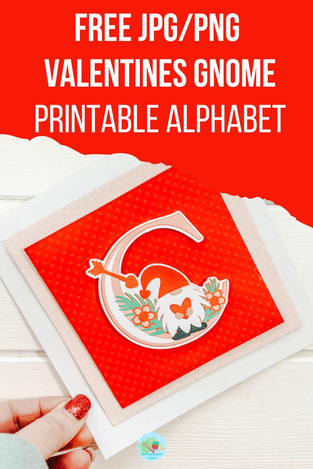 Free JPG PNG Valentines Gnome Printable Alphabet for print and cut projects with Cricut, Silhouette and XTool