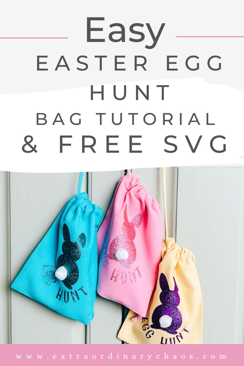 Free Easter Egg Hunt Bunny Bag Tutorial with HTV and free Bunny Tutorial