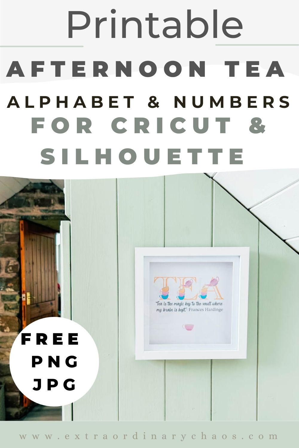 Free printable afternoon tea alphabet, jpg, png for Cricut or Silhouette