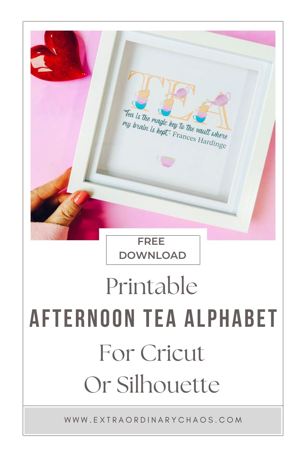 Free printable afternoon tea alphabet, jpg, png for Cricut or Silhouette -2