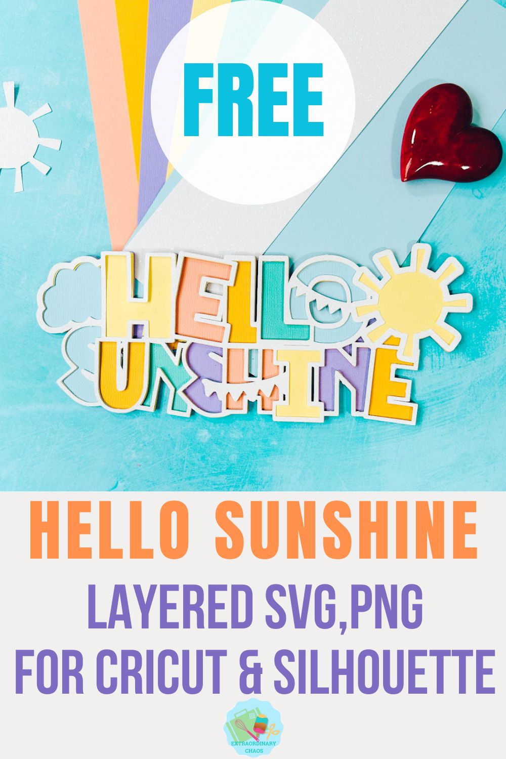 Hello Sunshine Layered SVG,PNG For Cricut & Silhouette