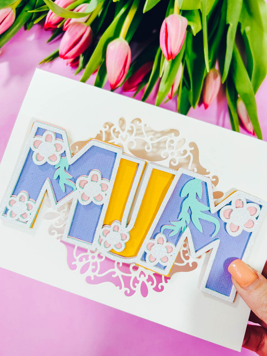 Mum Card make with free Mom Mum SVG Bundle