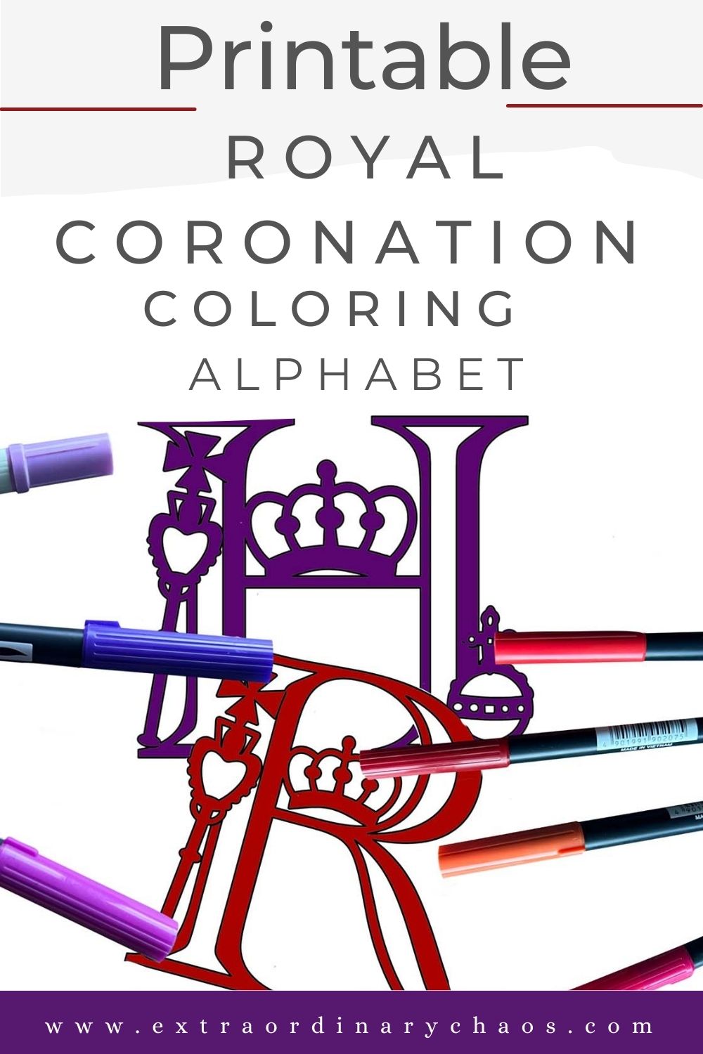 Royal Coronation ABC Coloring Alphabet and Number Set for classroom activities, home school and Royal Coronation crafts and lessons