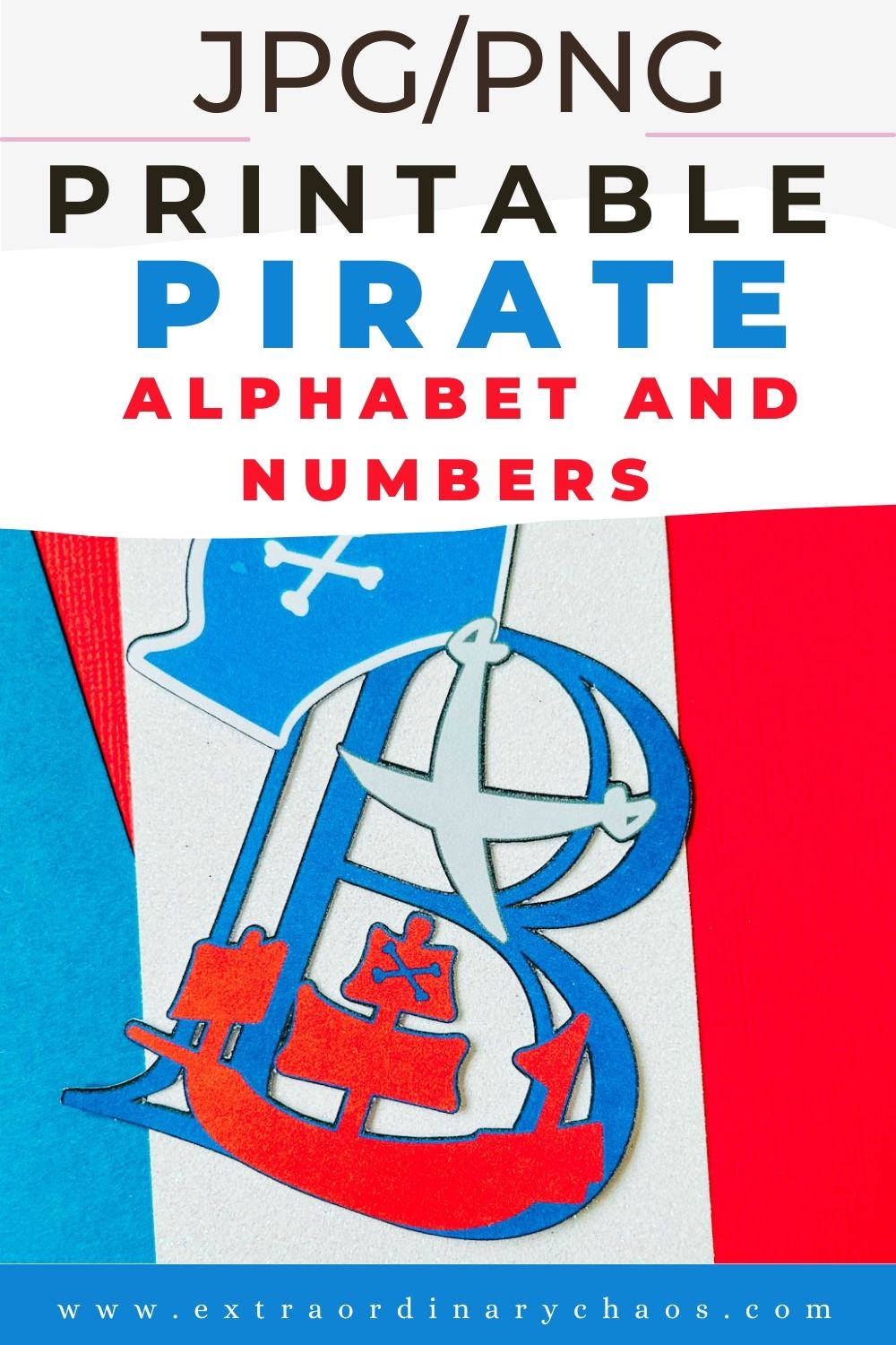Pirate printable alphabet and numbers For Cricut, Silhouette