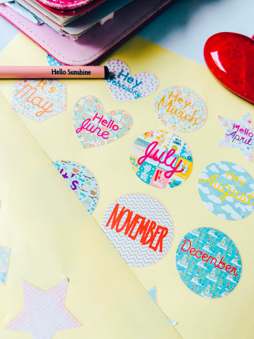 Planner stickers made with Cricut print then cut