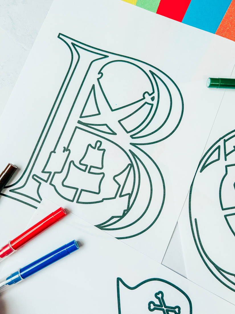 Printable coloring alphabet letters and numbers