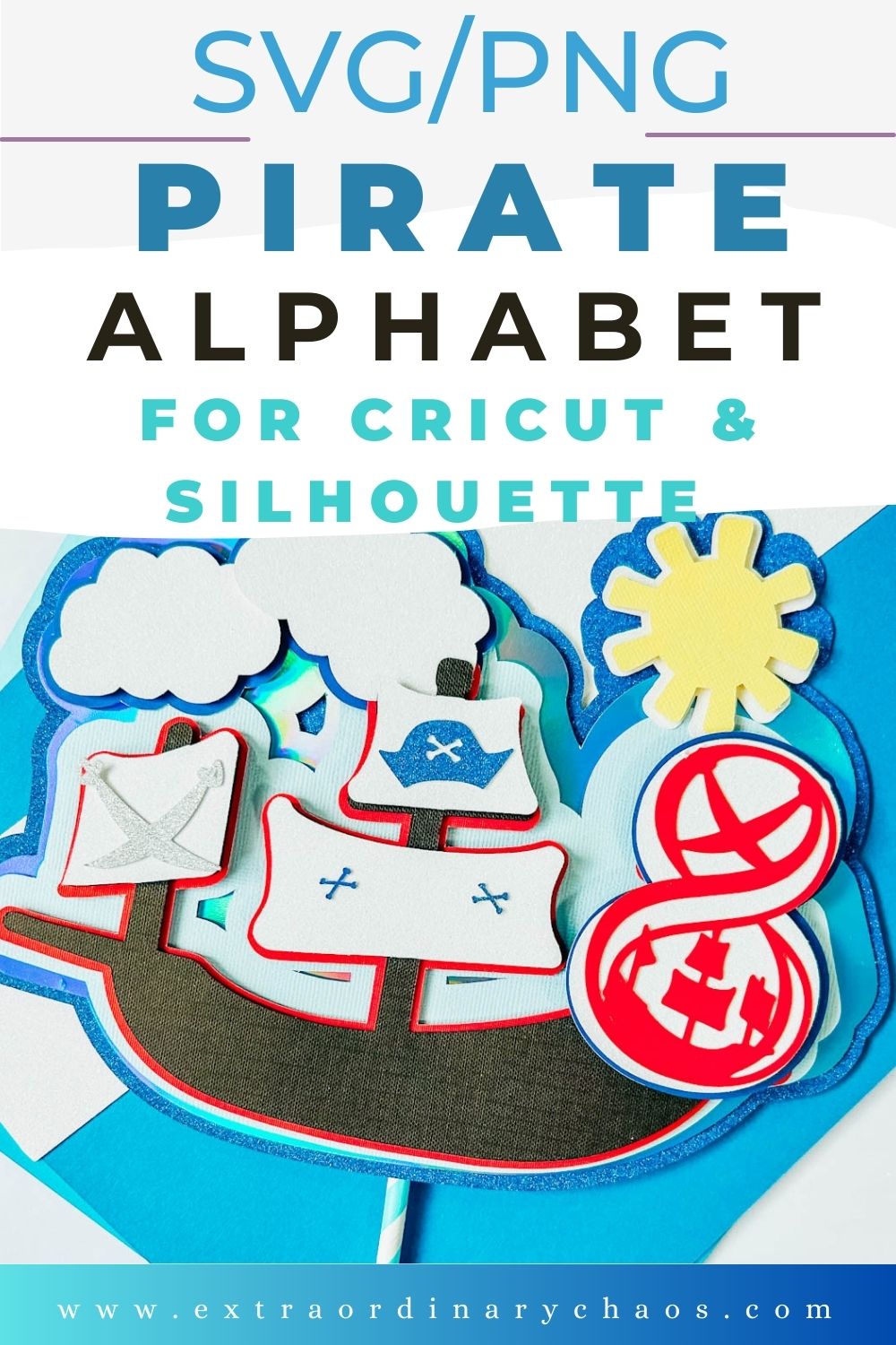 SVG PNG Pirate Alphabet and numbers For Cricut, Silhouette, Glowforge and xTool