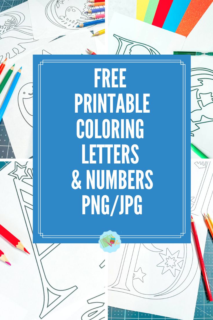 Free Printable Coloring Letters & Numbers PNGJPG