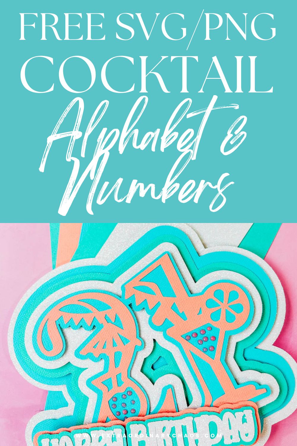 Free cocktail alphabet letters and numbers for Cricut and silhouette