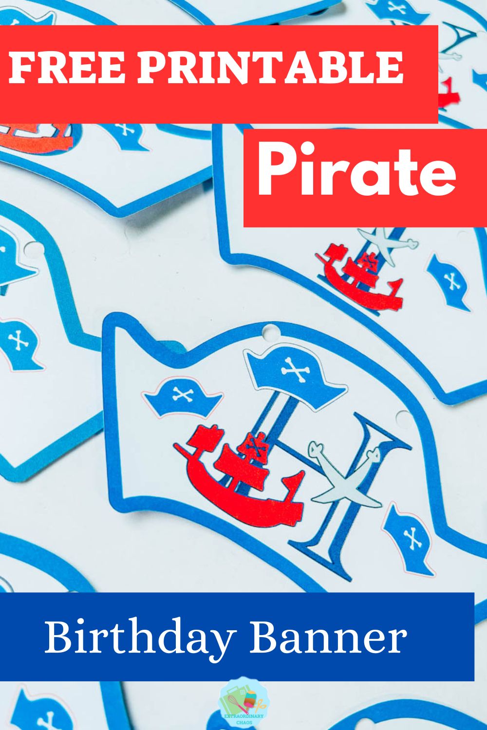 Free pirate printable birthday banner
