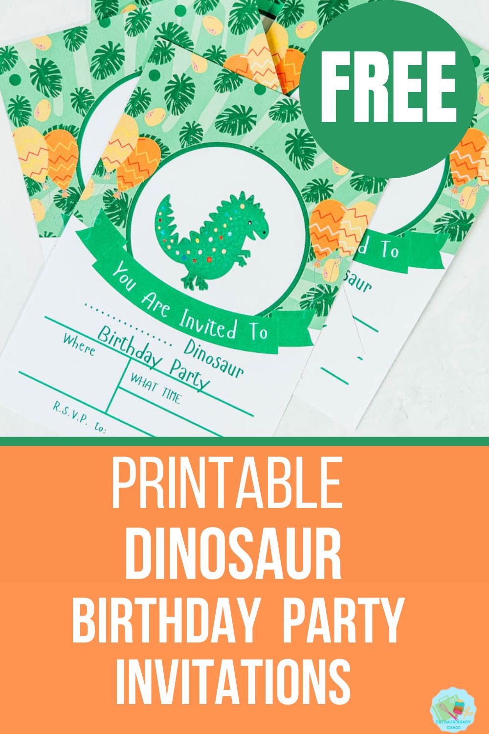 Free printable Dinosaur birthday invitations