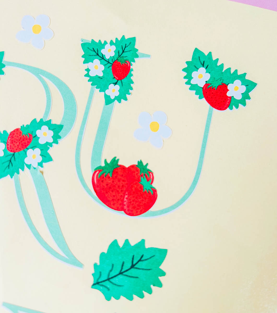 Printable Strawberry alphabet Letters for Cricut crafting