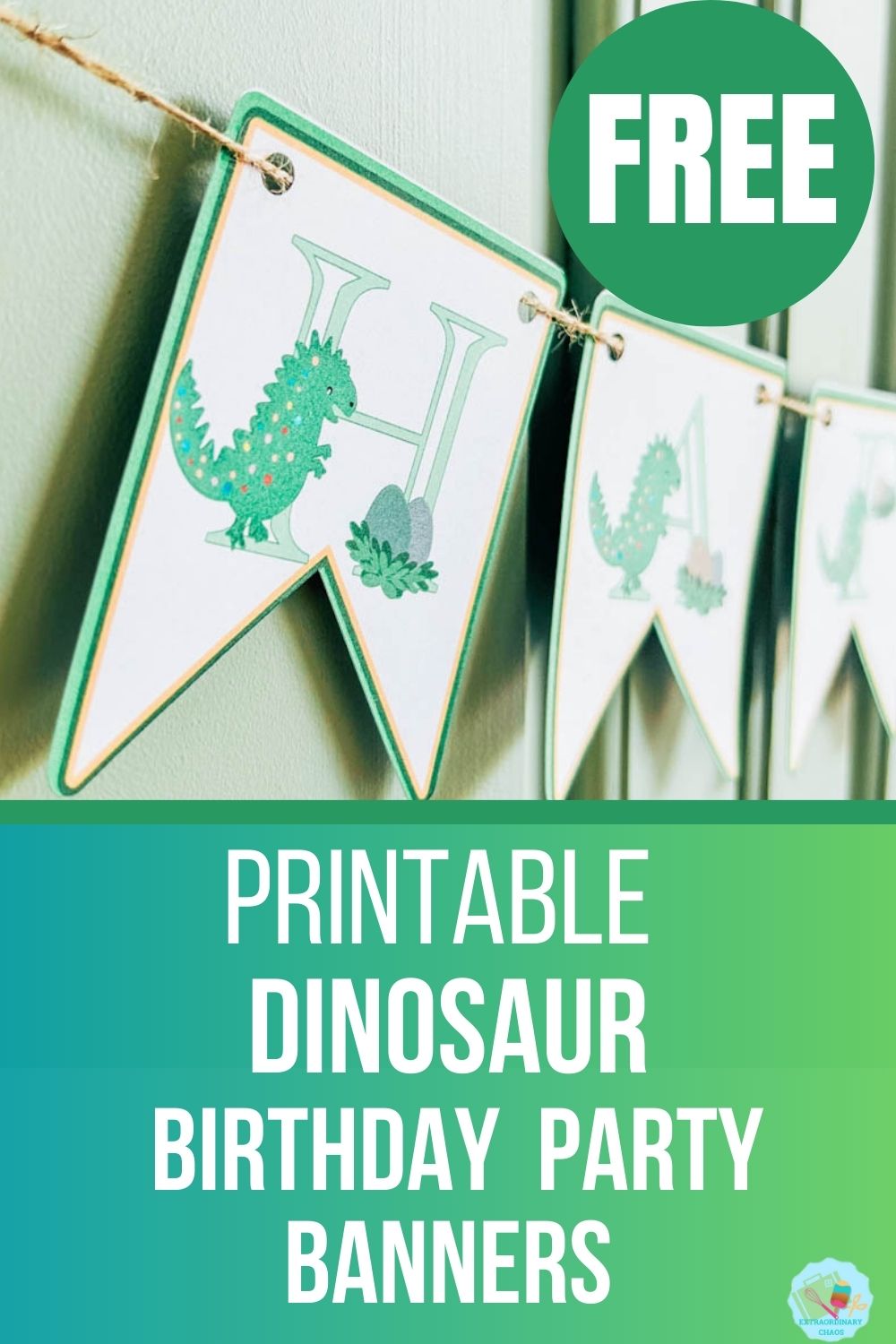 Free printable Dinosaur birthdayparty happy birthday banners -2