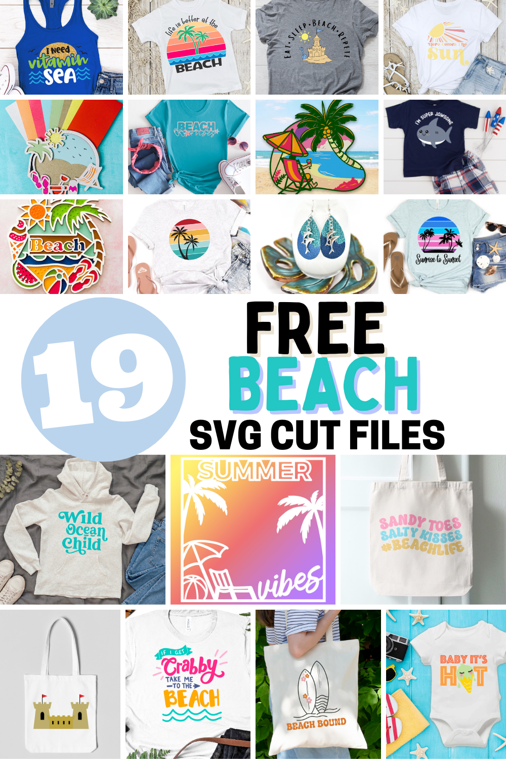 Free Beach SVG PNG files for Cricut and Silhouette
