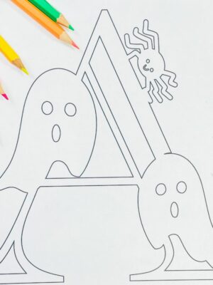 Free Ghost Colouring Pages Letters And Numbers